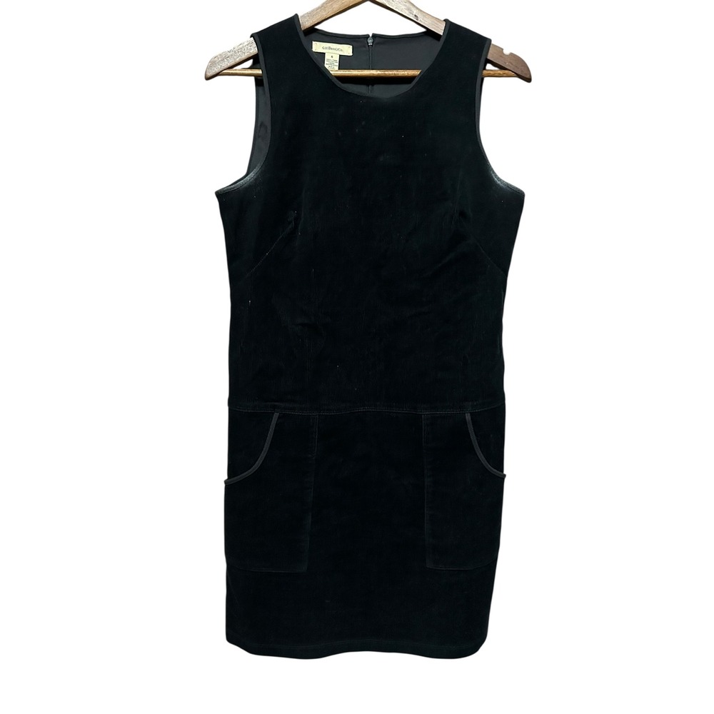 G.H. Bass & Co. Women's Black Corduroy Sleeveless Dress Pockets Cotton Size 6‎